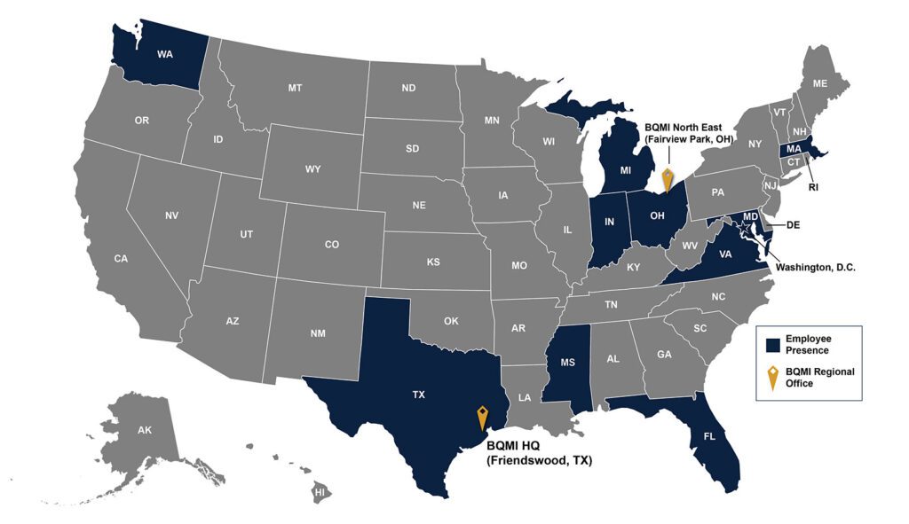 BQMI locations map graphic